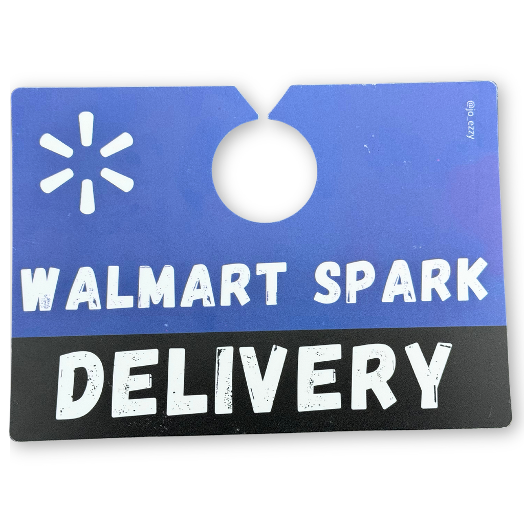 JOEZZY Walmart Spark Delivery Sign – Double-Sided Car Sign for Sparkers | Dashboard or Rearview Mirror Display | Gig Driver Walmart Spark Accessory