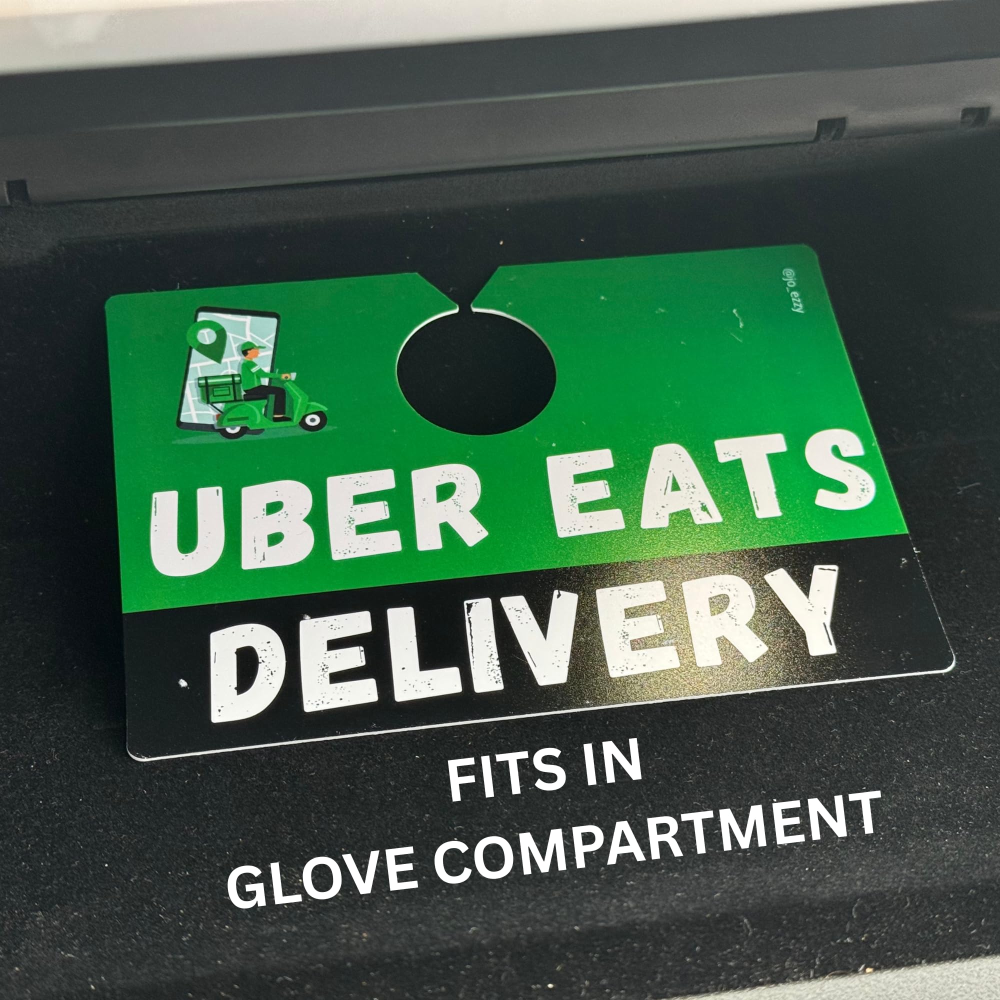 Jo_Ezzy Uber Eats Delivery Sign – Double-Sided Car Sign for Uber Eats Drivers | Dashboard or Rearview Mirror Display
