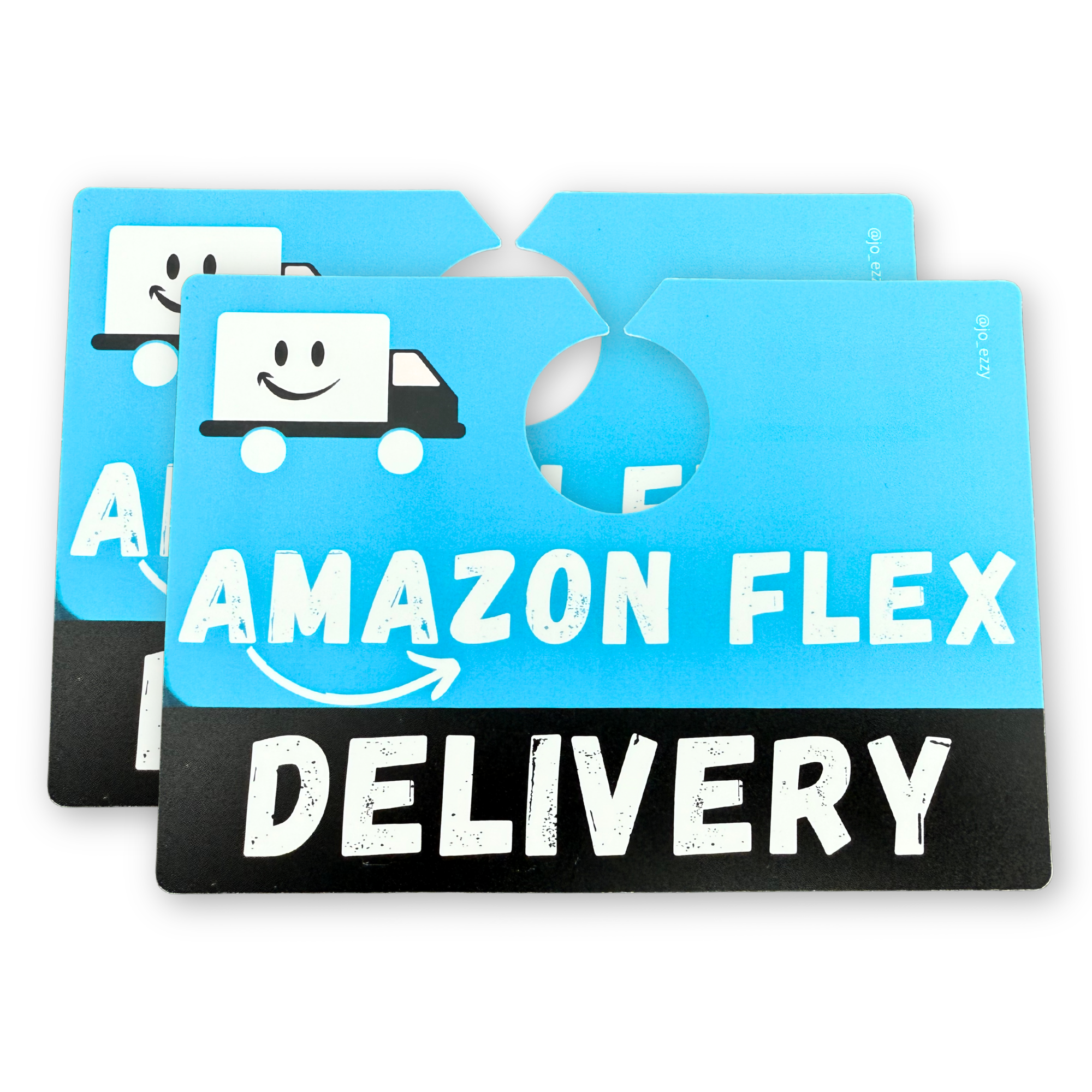 Jo_Ezzy Flex Delivery Sign – Double-Sided Car Sign for Flexers | Dashboard or Rearview Mirror Display | Gig Driver Flex Accessory