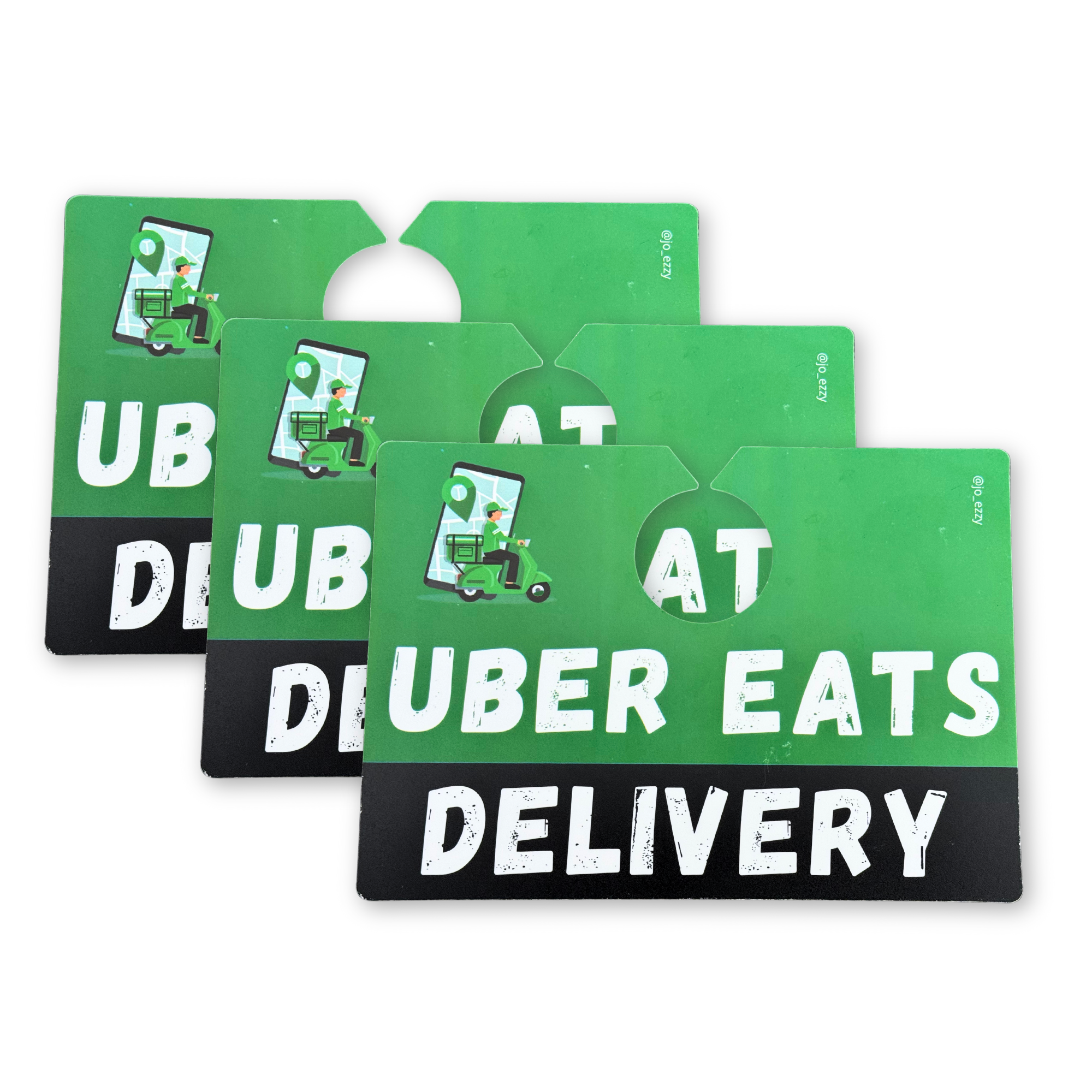 Jo_Ezzy Uber Eats Delivery Sign – Double-Sided Car Sign for Uber Eats Drivers | Dashboard or Rearview Mirror Display
