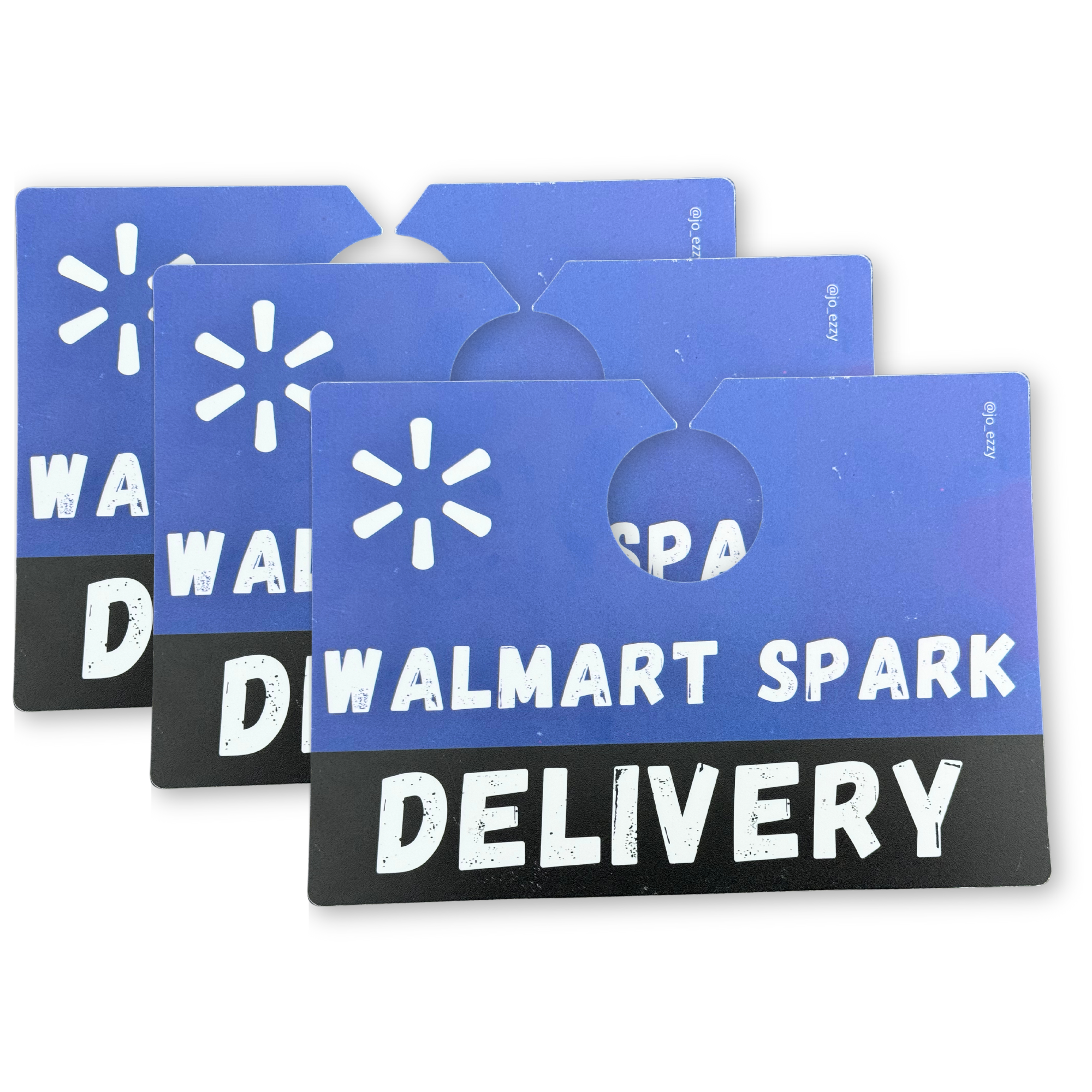 JOEZZY Walmart Spark Delivery Sign – Double-Sided Car Sign for Sparkers | Dashboard or Rearview Mirror Display | Gig Driver Walmart Spark Accessory