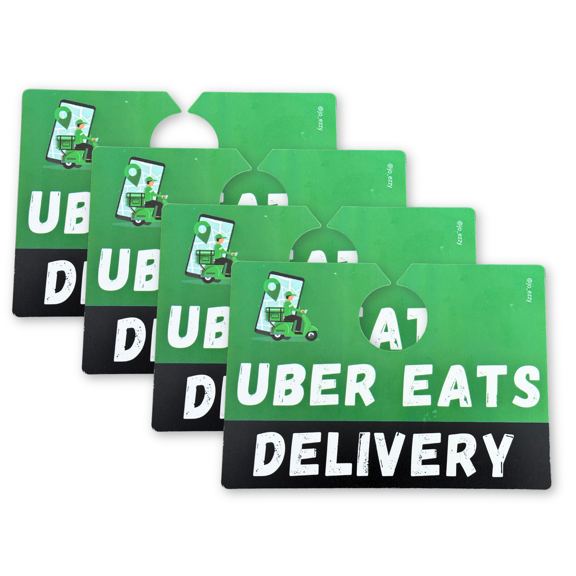 Jo_Ezzy Uber Eats Delivery Sign – Double-Sided Car Sign for Uber Eats Drivers | Dashboard or Rearview Mirror Display