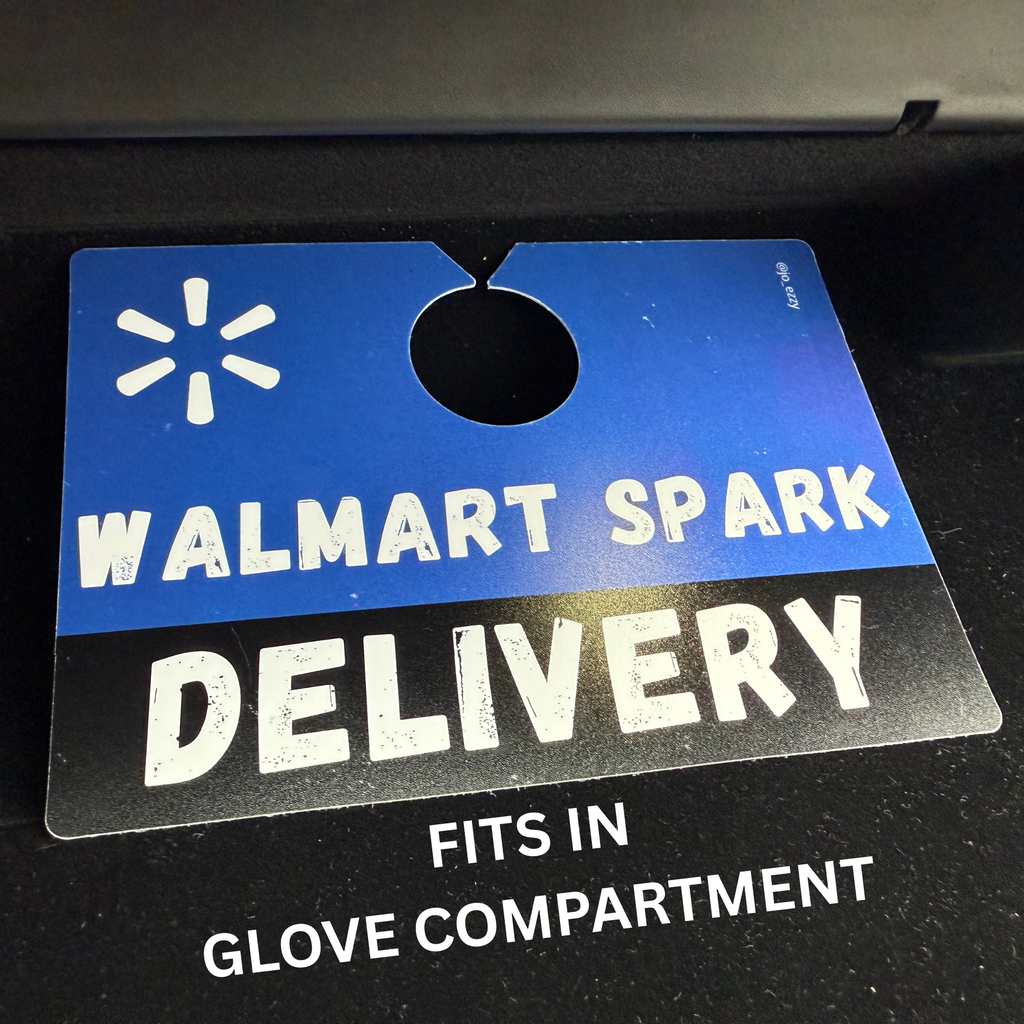 JOEZZY Walmart Spark Delivery Sign – Double-Sided Car Sign for Sparkers | Dashboard or Rearview Mirror Display | Gig Driver Walmart Spark Accessory