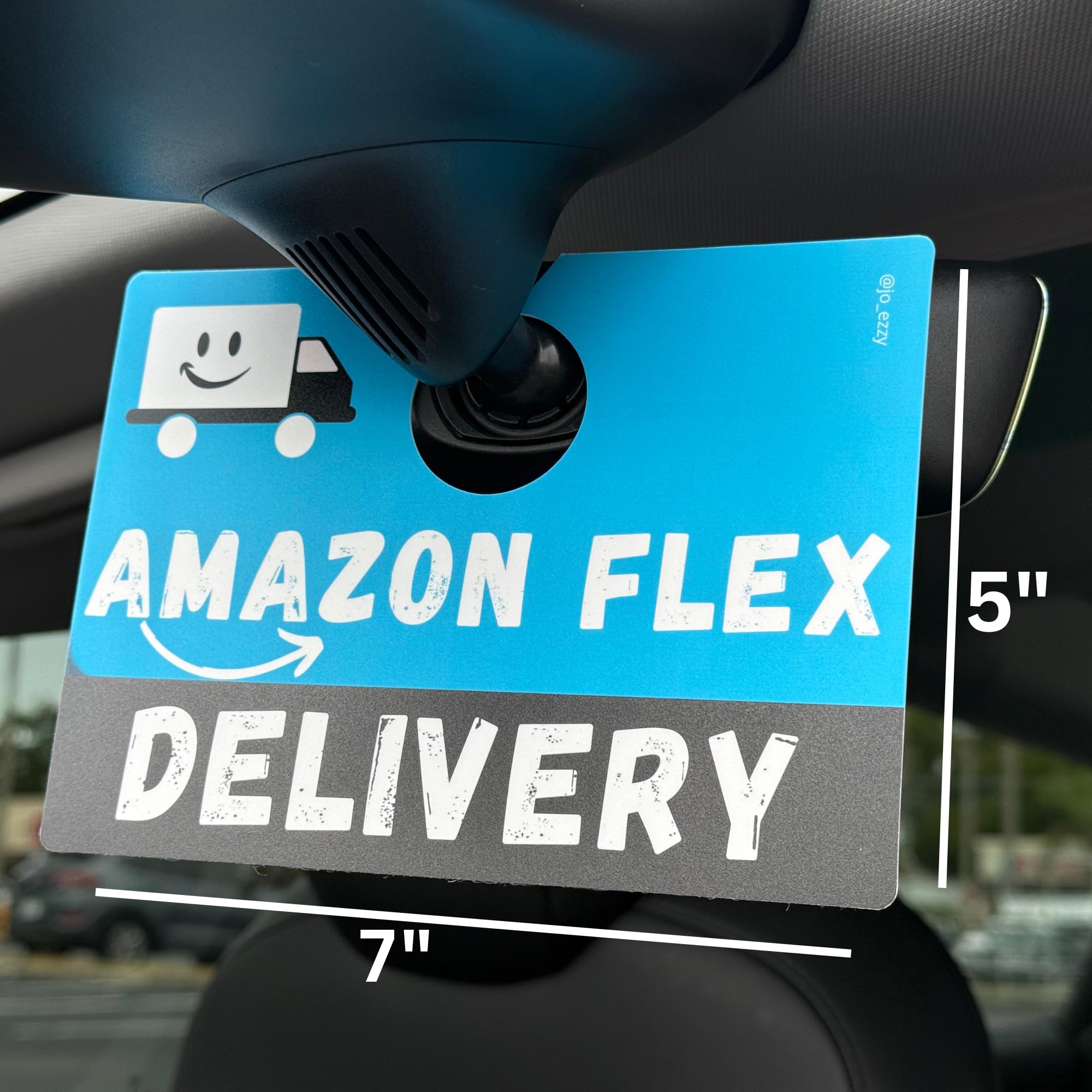 Jo_Ezzy Flex Delivery Sign – Double-Sided Car Sign for Flexers | Dashboard or Rearview Mirror Display | Gig Driver Flex Accessory
