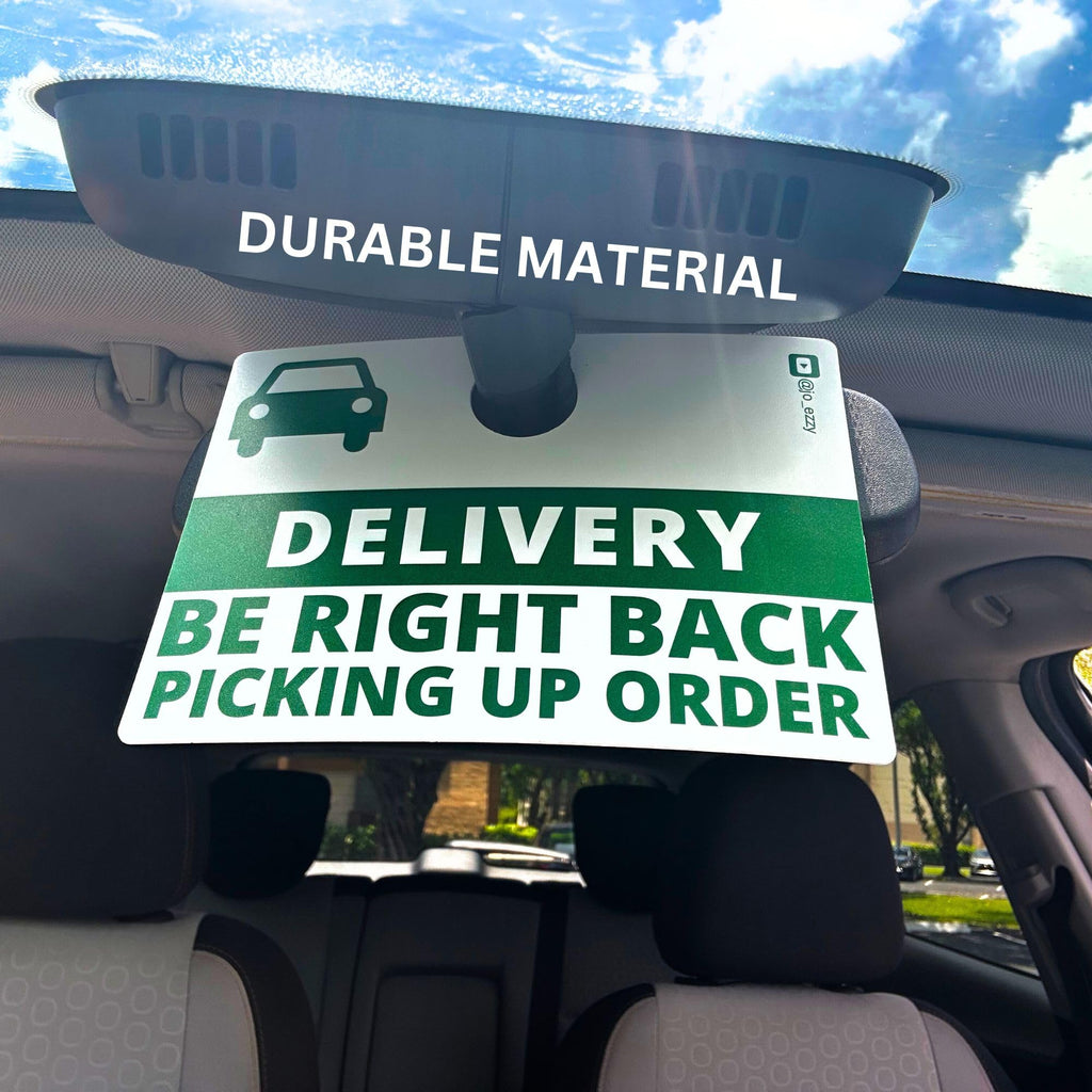 JOEZZY Delivery Driver Sign For Car, UberEats & DoorDash Accessories, Durable & Flexible Material, 7 x 5 inches