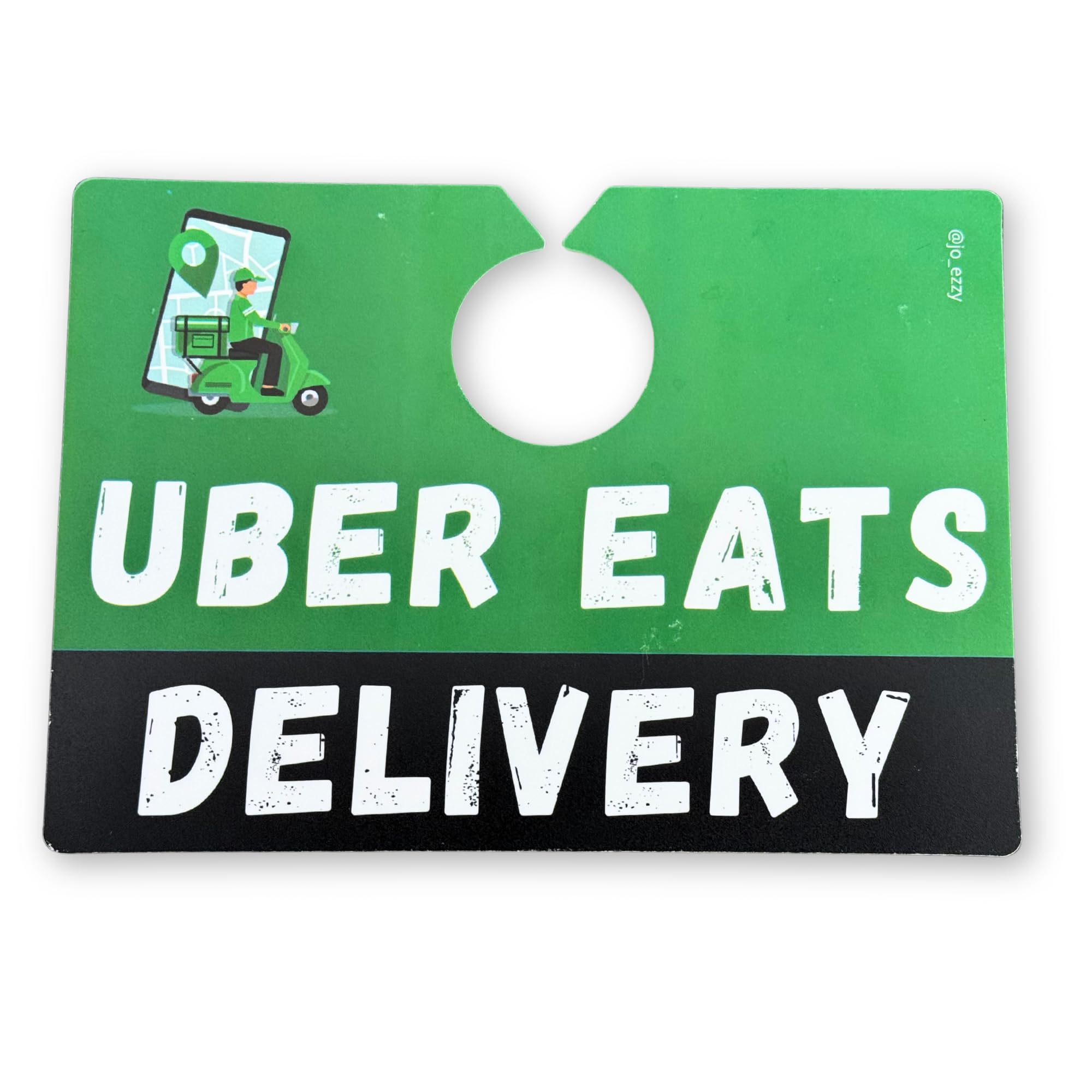 Jo_Ezzy Uber Eats Delivery Sign – Double-Sided Car Sign for Uber Eats Drivers | Dashboard or Rearview Mirror Display