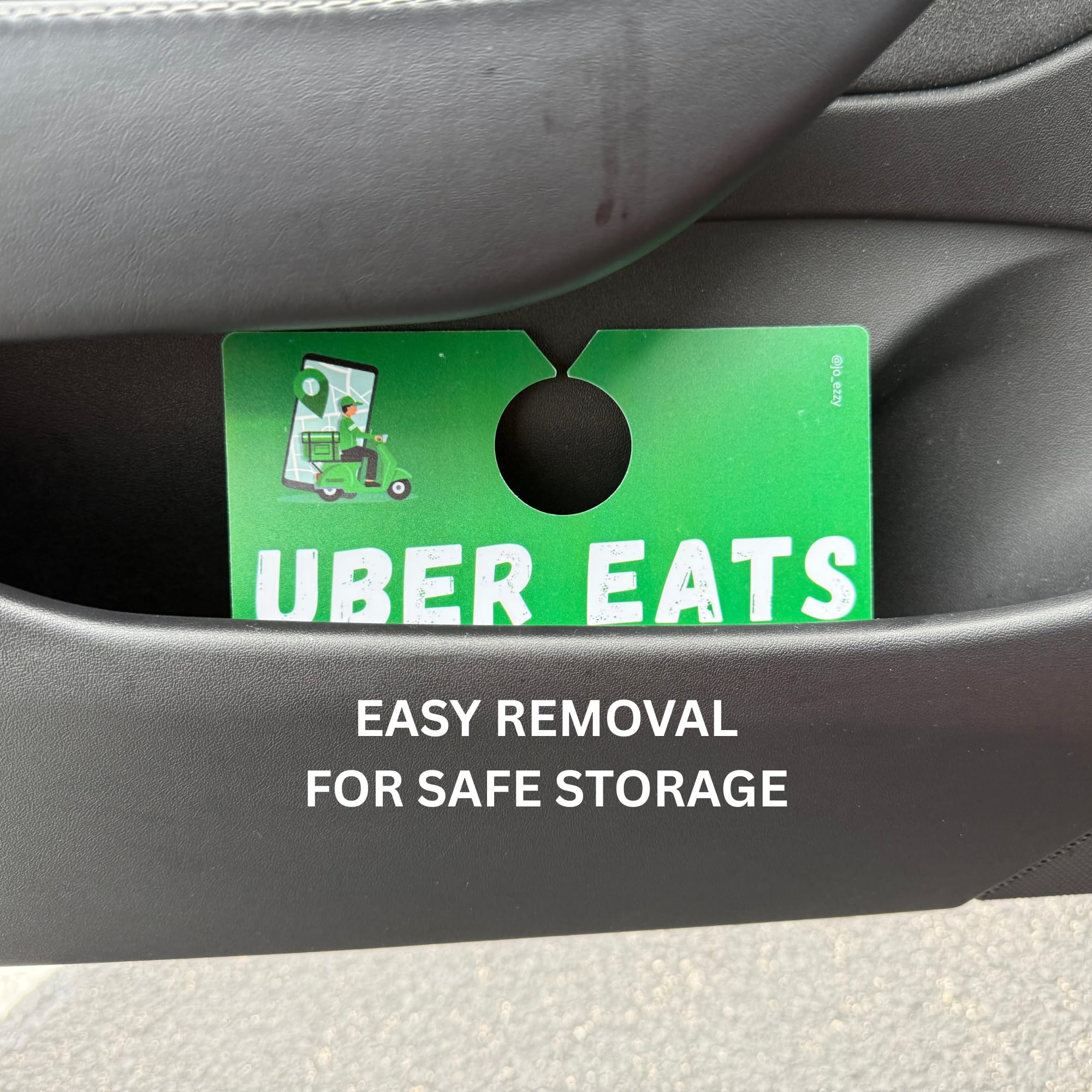 Jo_Ezzy Uber Eats Delivery Sign – Double-Sided Car Sign for Uber Eats Drivers | Dashboard or Rearview Mirror Display