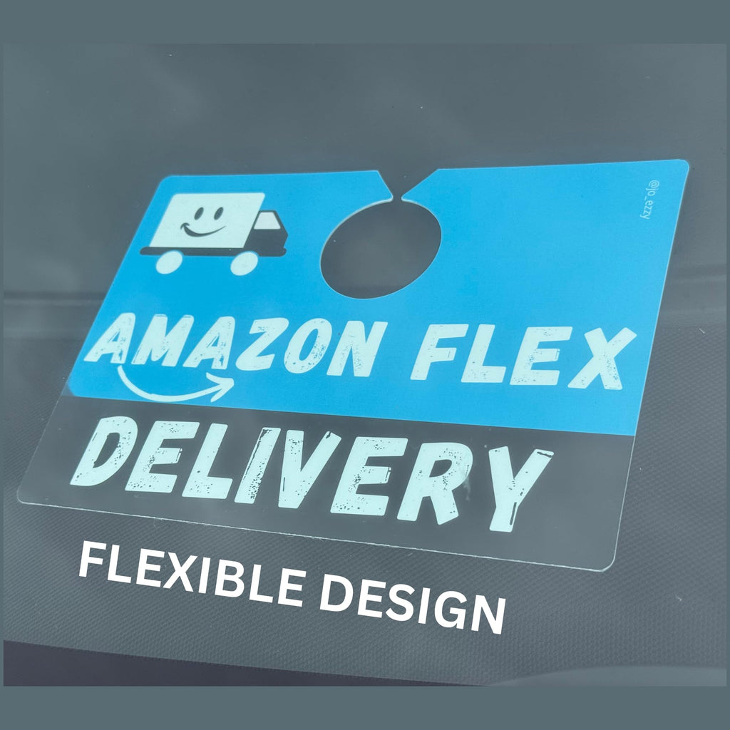 Jo_Ezzy Flex Delivery Sign – Double-Sided Car Sign for Flexers | Dashboard or Rearview Mirror Display | Gig Driver Flex Accessory