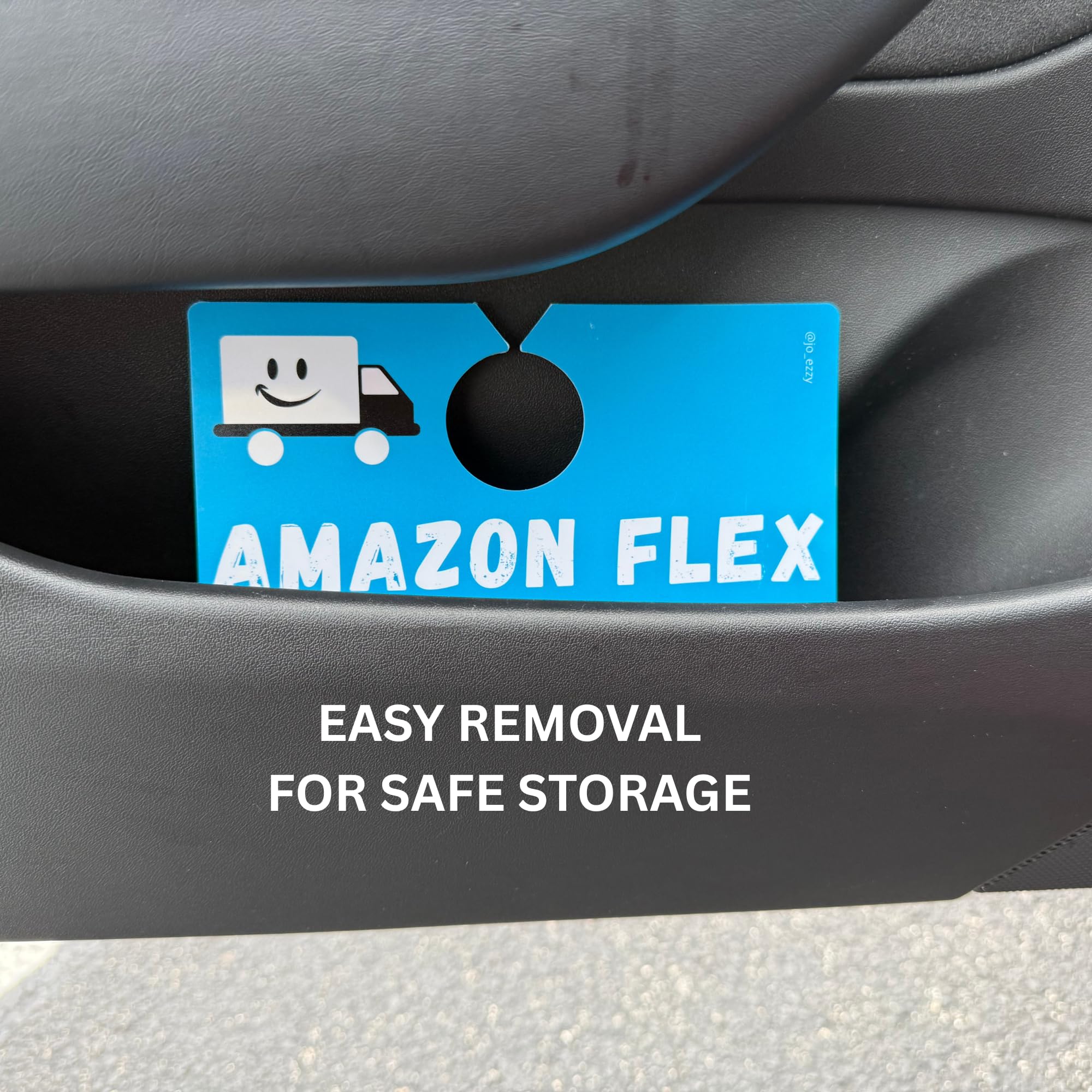 Jo_Ezzy Flex Delivery Sign – Double-Sided Car Sign for Flexers | Dashboard or Rearview Mirror Display | Gig Driver Flex Accessory